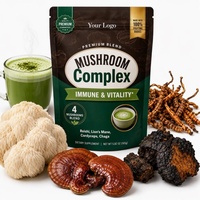 Poudre de Matcha aux Champignons Biologiques Reishi, Crinière de Lion, Cordyceps, Chaga – Mélange Adaptogène – Marque Privée, OEM, Vente en Gros