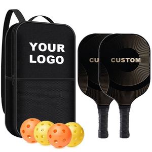 Custom Logo Pickle Ball <b>Racket</b> Set Foam Core Carbon Fiber <b>Pickleball</b> Equipments <b>Pickleball</b> Racquet 2 <b>Rackets</b> 4 Balls with Bag - Product Image 1