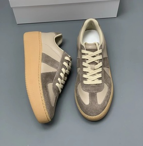 Retro Color-Block Thick Sole Training Shoes for Women <b>Matte</b> Leather Height Enhancing Versatile <b>Rubber</b> Sole Casual Sneakers - Product Image 6