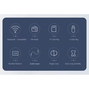 Mini radio solaire portable avec chargeur solaire, radio FM BT, lecteur avec écran LCD, compatible avec les cartes TF, écouteurs et microphones - Product Image 6