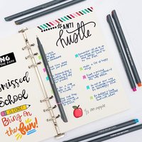 Ensemble de stylos de couleur Fineliner, 24 couleurs, encre à base d'eau, pointe fine recouverte de métal, pour journal, agenda, prise de notes, livre de coloriage, dessin, art