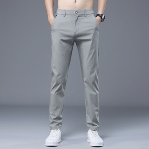 2022 pantaloni primavera estate uomo Stretch coreano Casual Slim Fit elastico in vita Business <span class=keywords><strong>classico</strong></span> blu pantaloni uomo nero <span class=keywords><strong>grigio</strong></span> 28-38 - Product Image 3