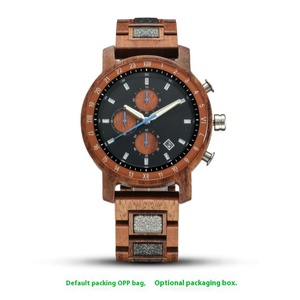 Elegante Reloj de Madera Antiguo con Movimiento de Cronógrafo, Calendario, Manecillas Luminosas, Correa de Cristal, Esfera de 45 mm, Cuarzo <span class=keywords><strong>Seiko</strong></span> - Product Image 4