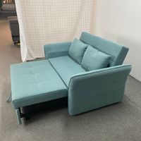 Multifunktionales Minimalistisches Schlafsofa Kompakt Hochdichter Schaumstoff Doppelbett Wohnzimmer Baumwoll-Leinen-Stoff Massivholzrahmen Doppelnutzung