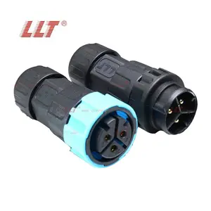 LLT M25 250V 35A 2 3 4 pin push and pull ip67 ip68 waterproof cable connector screw fixed