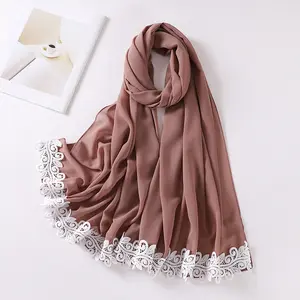 Niqab шарф поставщик жемчужный шифоновый хиджаб дизайнерский Дешевый настраиваемый 70*175 см кружевной шарф для здоровья