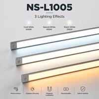 Lampu LED Bawah Kabinet Modern IP44 dengan Peredupan Halus dan Sensor Gerak untuk Dapur, Kamar Mandi, dan Cermin