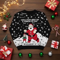 Pulls unisexes en polyester à col rond pour Noël, style européen et américain, pour couple, nouveautés transfrontalières