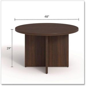 Table de conférence ronde Alera Seville en bois d'acajou moderne de 48 pouces de diamètre pour bureau ou hôtel - Product Image 2
