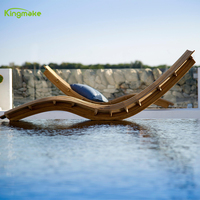Chaise longue de luxe en bois massif en forme de S pour l'extérieur, en teck, mobilier de jardin, chaise longue de plage, chaise longue de piscine