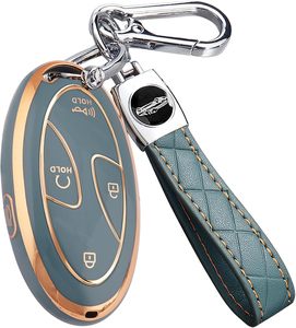 Compatible avec la <span class=keywords><strong>coque</strong></span> de <span class=keywords><strong>clé</strong></span> <span class=keywords><strong>Hyundai</strong></span>, convient pour Sonata Santa Fe Tucson KONA Grandeur Ioniq, étui de <span class=keywords><strong>clé</strong></span> souple avec porte-clés en cuir - Product Image 2