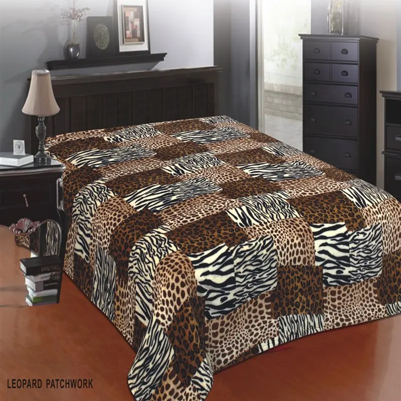 Wholesale Microfiber Tiger Giraffe Zebra Leopard Blanket 220gsm Flannel Throw Blanket