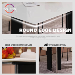 <span class=keywords><strong>Table</strong></span> à manger rétro en <span class=keywords><strong>bois</strong></span> <span class=keywords><strong>massif</strong></span> <span class=keywords><strong>noir</strong></span> Petite maison <span class=keywords><strong>Table</strong></span> à manger rectangulaire en pierre microcristalline de haute qualité OY-1906 - Product Image 3