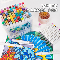 Ensemble de marqueurs d'art professionnels à double pointe, encre à l'alcool de haute qualité, design carré blanc pour le dessin de précision et la coloration