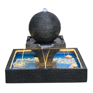 Fontaine d'eau ronde extérieure avec réservoir carré, décoration <span class=keywords><strong>de</strong></span> villa <span class=keywords><strong>de</strong></span> <span class=keywords><strong>jardin</strong></span>, grande fontaine, cascade, fontaines <span class=keywords><strong>en</strong></span> béton, étang - Product Image 6