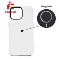 Coque de téléphone vierge à sublimation Revêtement 3D 2 en 1 Magnétique Chargement sans fil Plastique Caoutchouc Coque intérieure de téléphone Sublimation