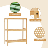 Bamboe badkamerplank, opbergplank, multifunctionele houder voor badkamer, keuken, woonkamer, planten- en bloemenstandaard