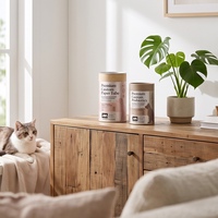 Emballage en tube de papier kraft imprimé sur mesure pour capsules de compléments alimentaires pour animaux de compagnie, poudre avec boîte cylindrique en carton, taille et couleur personnalisées, logo