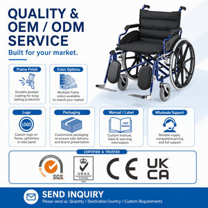 Fauteuil roulant manuel en acier robuste pour patients obèses avec roues larges et capacité de 120 kg pour une utilisation à l'hôpital et à domicile - Product Image 5