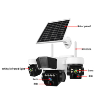Caméra de sécurité solaire CCTV extérieure 9MP 3 lentilles étanche 16000mAh batterie WiFi 4G panneau solaire caméra intelligente