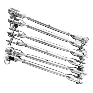 Tenditore a vite a corpo chiuso in acciaio inox 316 per uso marino, con ganasce da 20 mm, per tensionamento funi, accessori per yacht e imbarcazioni - Product Image 2