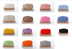 Tube de coton véritable poids volumineux fil de coton creux 68% coton 32% fil à tricoter en Nylon 50 grammes/boule fil mélangé - Product Image 5