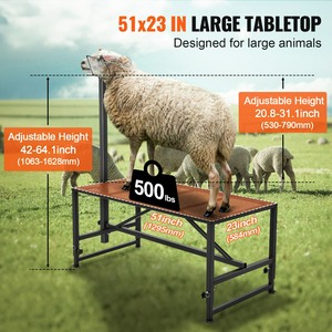 Meilleur <span class=keywords><strong>prix</strong></span> : Table <span class=keywords><strong>de</strong></span> toilettage pour animaux en acier inoxydable avec support <span class=keywords><strong>de</strong></span> tête réglable et base stable pour moutons et chèvres - Product Image 3