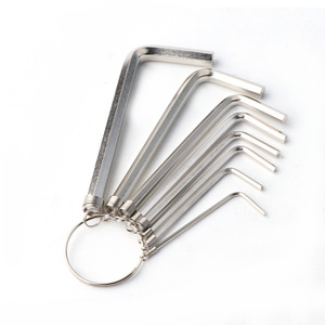 Hex Keys Set 8 Piece Metric L Shaped Allen Wrench Chrome Vanadium Steel Flat Head With Ring Keychain - Product Image 1
