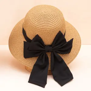 Fashion Beach Sun Hats Children Lovely Wide Brim Straw Hat Boys Girls Summer Cap For Kids