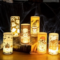 Bougies LED sans flamme pour Halloween, à piles, avec effet vacillant, pour décorer la table de fête effrayante, créer une ambiance de maison hantée