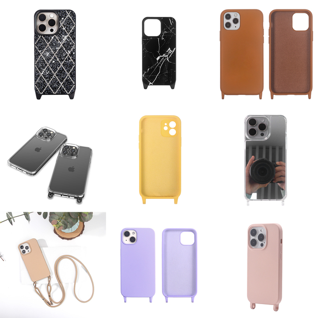 Crossbody Neck Strap Cord Rope for iPhone 11 Pro XS/XR/X Necklace Style TPU Phone Case Cell Phone Cover for iPhone 8/7/6 Plus
