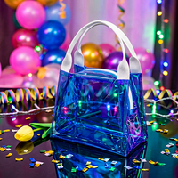 Tas Tangan PVC Holografik Kustom dengan Pegangan Tali Putih untuk Pesta