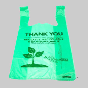 Venta al por mayor de bolsas de camisetas de compras de supermercado verde personalizado de uso pesado para exposiciones - Product Image 5