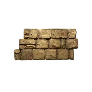 2023 Diseño de moda Fabricante de China PU Losa grande Panel de pared de piedra de imitación Piedra de Castillo artificial para interiores y exteriores