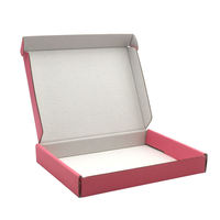 Boîte cadeau avec impression de logo personnalisé, petite boîte d'expédition fine, emballage postal plat imprimé, emballage express, boîte postale peu profonde rose