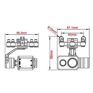 Caméra thermique et caméra à lumière visible Tarot TL3T21 avec cardan 3 axes pour drone RC, inspection de lignes électriques/lutte contre les incendies - Product Image 6