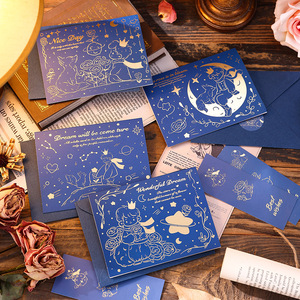 Biglietto d'Auguri con Stampa a Caldo del <span class=keywords><strong>Piccolo</strong></span> <span class=keywords><strong>Principe</strong></span> e della Rosa, Benedizione Romantica per Compleanno - Product Image 1