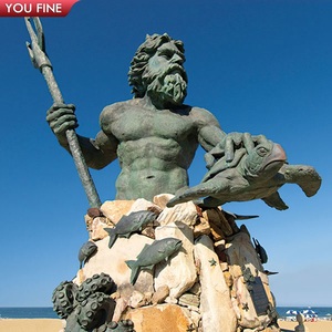 Praia Decoração Grande Fundido <span class=keywords><strong>Bronze</strong></span> Estátua Netuno - Product Image 6