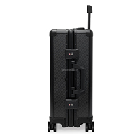 Valise de voyage de luxe moderne en fibre de carbone sergé noir de haute qualité, légère, étanche et durable, 20'' 24''