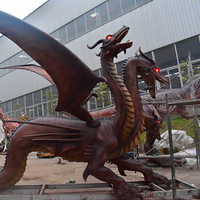 Dragon occidental réaliste en fibre de verre pour aire de jeux, statue de dragon animatronique grandeur nature, réaliste, à vendre