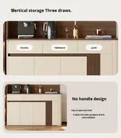 Moderner Stein-Esszimmerschrank Klappbarer Drehbarer Esstisch Integrierter Stauraum Wohnzimmer Wandmontiert Villa