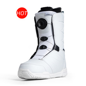 Chaussures de <span class=keywords><strong>snowboard</strong></span> pour sports d'hiver, tout terrain, boucle en acier, pour femmes et hommes, port rapide, blanc, PU, caoutchouc, mousse EVA, peau de mouton - Product Image 1