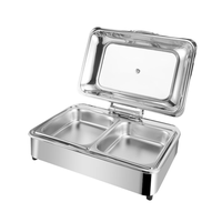 Réchauffeur d'aliments pour buffet plat à shafer jetable en acier inoxydable plat de chauffe-plats rectangulaire pour la restauration en gros