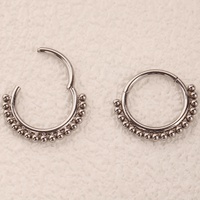 Piercing Bijoux Boucles d'oreilles Segment articulé Anneau Cartilage Tragus Septum Clicker Implant Grade Titane Argent Trendy Opp Bag 16G