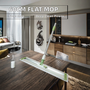 ไม้ถูพื้นแบบแบนพร้อมด้ามจับยืดหดได้ 60 ซม. รุ่น<span class=keywords><strong>ขาย</strong></span>ดีปี 2025 พร้อมแผงสแตนเลส หัวถูแบบเคลื่อนย้ายได้ ไม่สูงเกินไป ถึงเตียง โซฟา <span class=keywords><strong>โต๊ะ</strong></span>ได้ - Product Image 2