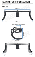 Cadre de vélo de route en carbone 700c avec guidon intégré, cadre de vélo de route avec support UDH intégré au cadre, vélo de route en carbone