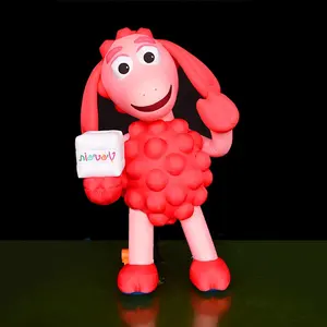 Customized Made Inflatable Cartoon Mascot Cute Sheep Girl Hot Sale Inflatable Outdoor Advertising Sheep For Event Decoration