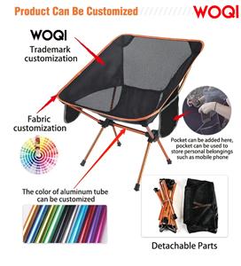 WOQI cuadrado negro al aire libre ultraligero aluminio picnic plegable mesa de camping <span class=keywords><strong>y</strong></span> cubierta de silla de Luna - Product Image 3