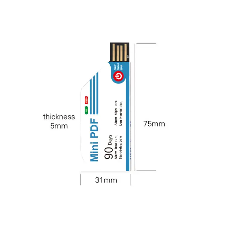 High-precision EN12830 compatible disposable temperature data logger for medical cold chain transportation