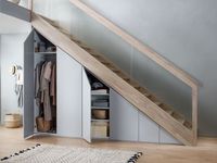 Nouvelle conception d'escalier avec des armoires de rangement cachées en dessous